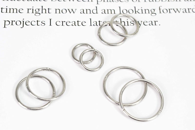 HQLA 4Pairs/Pcs 18G Surgical Steel Hinged Clicker Segment Nose Rings Hoop Helix Cartilage Daith Tragus Sleeper Earrings Body Piercing for Women Men 6mm 8mm 10mm 12mm - Image 5